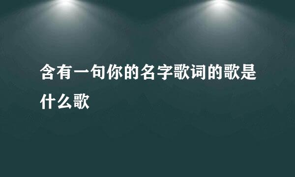 含有一句你的名字歌词的歌是什么歌