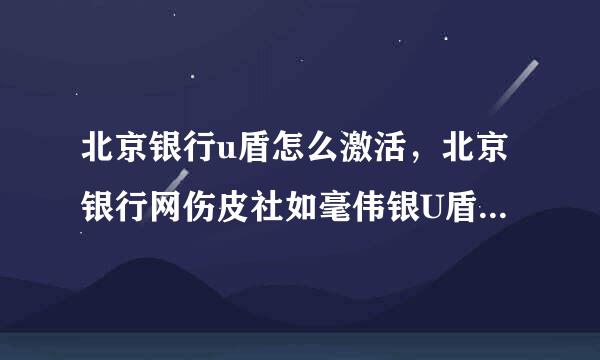 北京银行u盾怎么激活，北京银行网伤皮社如毫伟银U盾激活方法流程