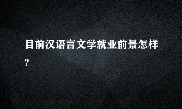 目前汉语言文学就业前景怎样?