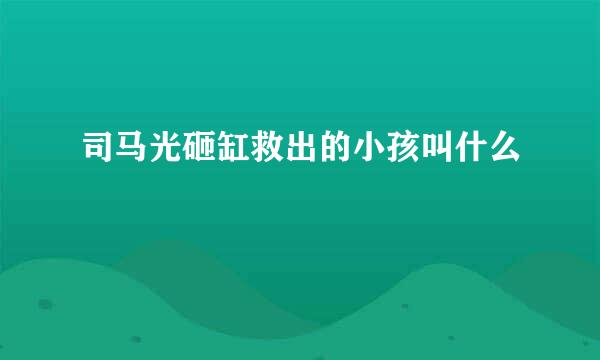 司马光砸缸救出的小孩叫什么