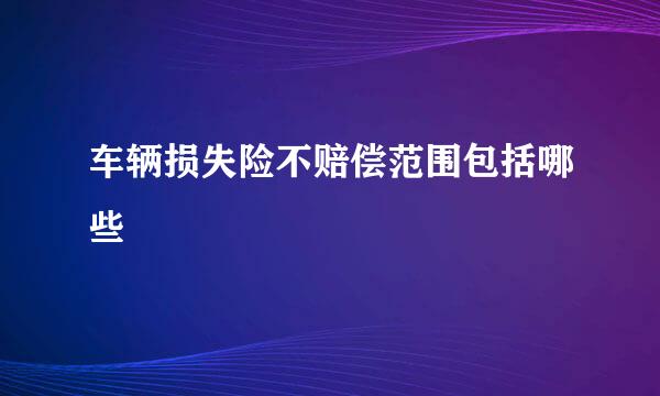 车辆损失险不赔偿范围包括哪些