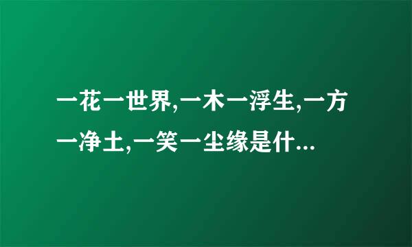 一花一世界,一木一浮生,一方一净土,一笑一尘缘是什么意思?