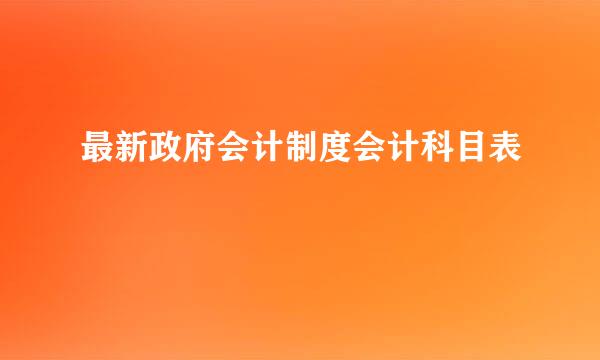 最新政府会计制度会计科目表