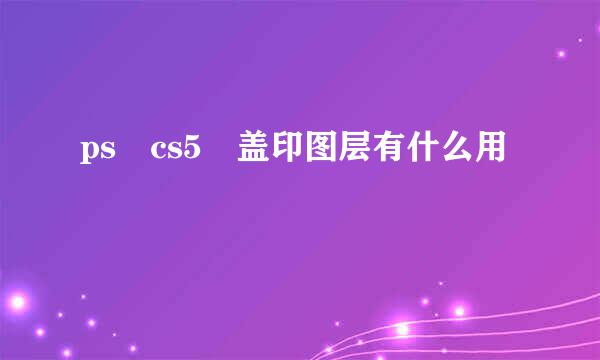 ps cs5 盖印图层有什么用