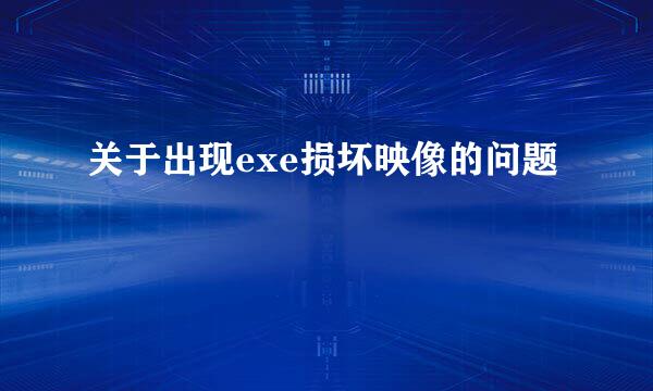 关于出现exe损坏映像的问题