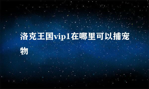 洛克王国vip1在哪里可以捕宠物
