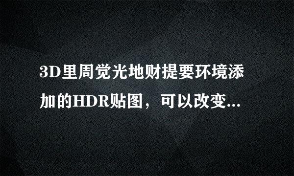3D里周觉光地财提要环境添加的HDR贴图，可以改变大小么?怎么来自改?