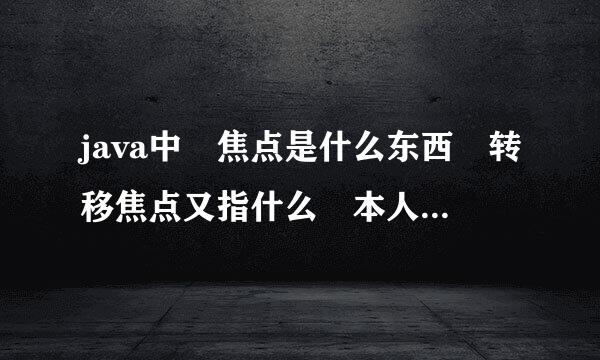java中 焦点是什么东西 转移焦点又指什么 本人是个菜鸟希望各位 详解