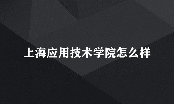 上海应用技术学院怎么样