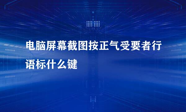 电脑屏幕截图按正气受要者行语标什么键