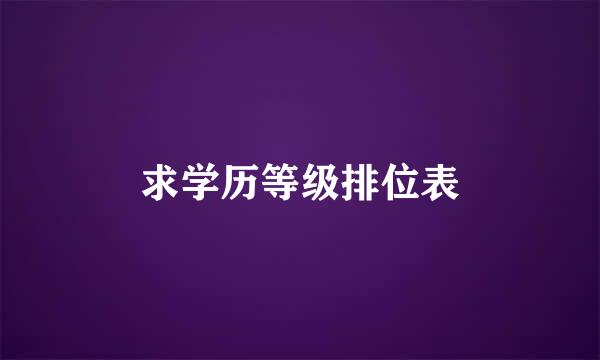 求学历等级排位表
