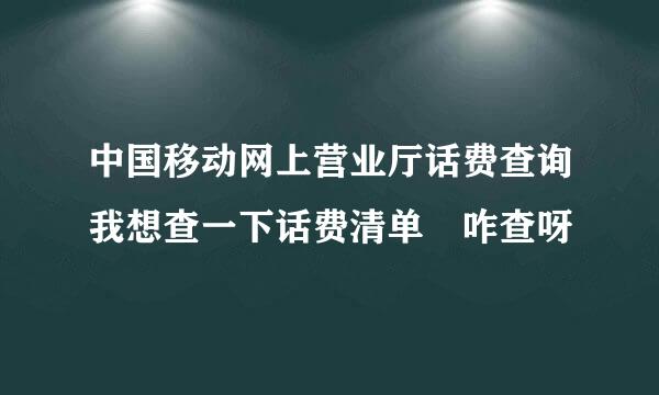 中国移动网上营业厅话费查询我想查一下话费清单 咋查呀