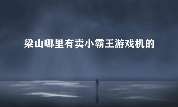 梁山哪里有卖小霸王游戏机的
