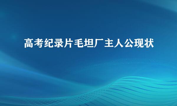 高考纪录片毛坦厂主人公现状