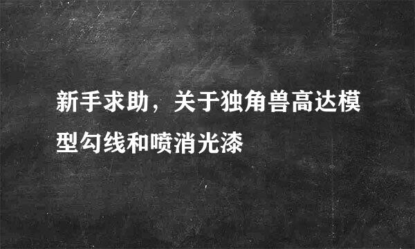 新手求助，关于独角兽高达模型勾线和喷消光漆