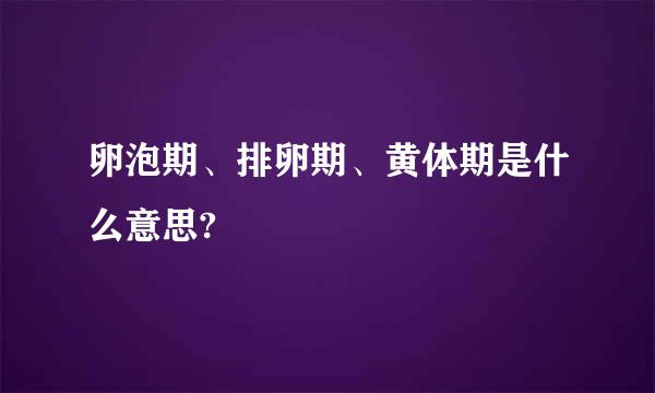 卵泡期、排卵期、黄体期是什么意思?
