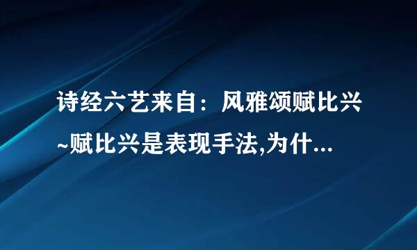 诗经六艺来自：风雅颂赋比兴~赋比兴是表现手法,为什么要和风雅颂合称六艺呢？