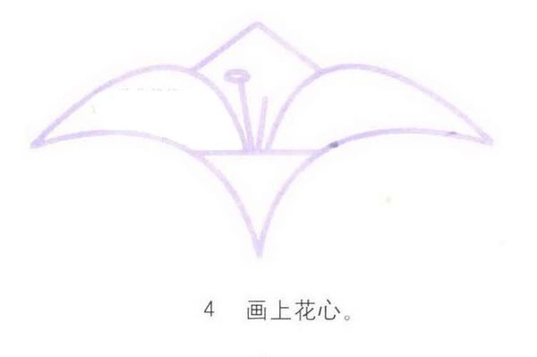 简单的百合花怎么画