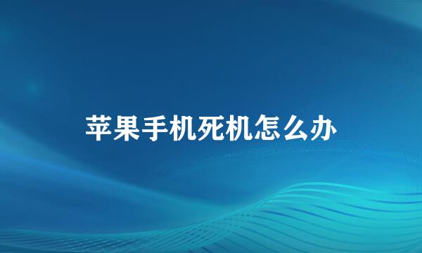 苹果手机死机怎么办