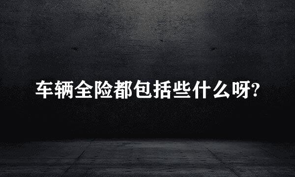 车辆全险都包括些什么呀?