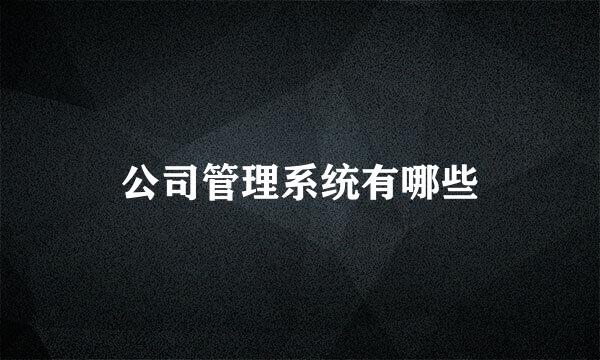 公司管理系统有哪些