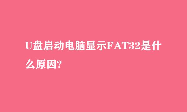 U盘启动电脑显示FAT32是什么原因?