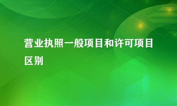 营业执照一般项目和许可项目区别