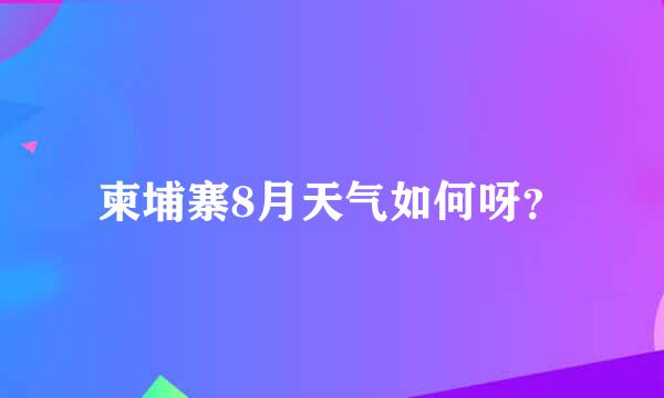 柬埔寨8月天气如何呀？