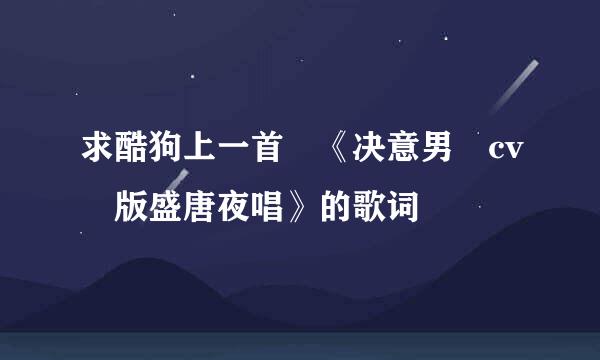 求酷狗上一首 《决意男 cv 版盛唐夜唱》的歌词