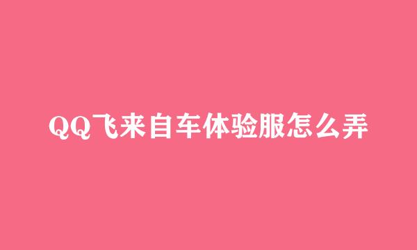 QQ飞来自车体验服怎么弄