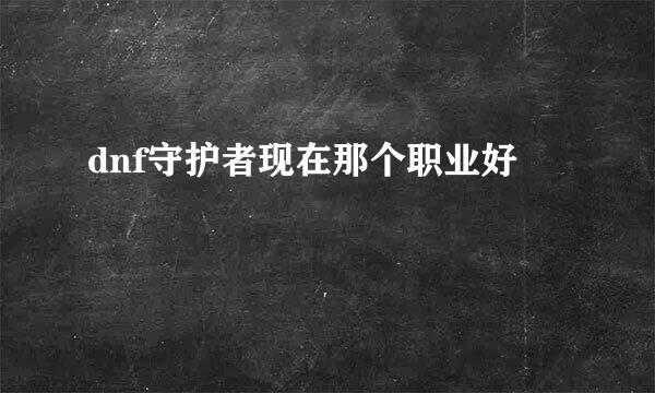 dnf守护者现在那个职业好