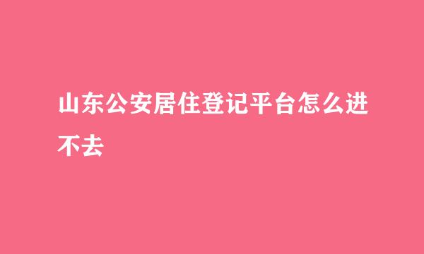 山东公安居住登记平台怎么进不去