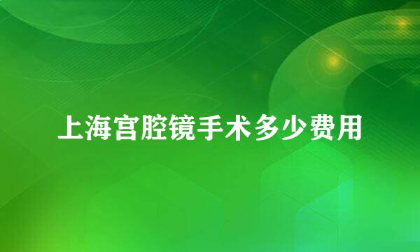 上海宫腔镜手术多少费用