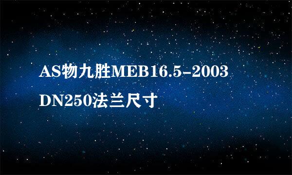 AS物九胜MEB16.5-2003 DN250法兰尺寸