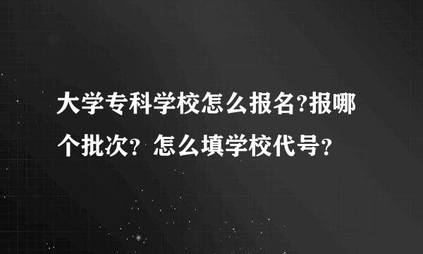 大学专科学校怎么报名?报哪个批次？怎么填学校代号？