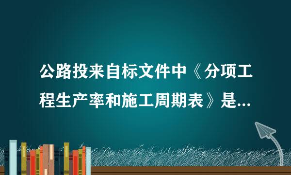 公路投来自标文件中《分项工程生产率和施工周期表》是根据普刑系之压喜灯机难川战什么来填的，请各位高手说具体一点，谢谢!