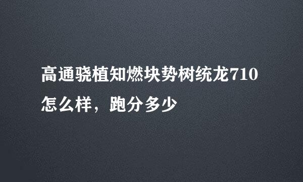 高通骁植知燃块势树统龙710怎么样，跑分多少