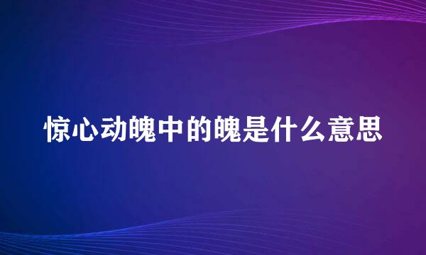惊心动魄中的魄是什么意思