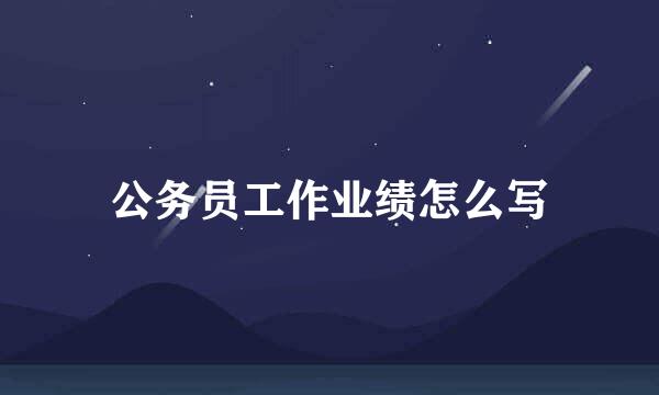 公务员工作业绩怎么写
