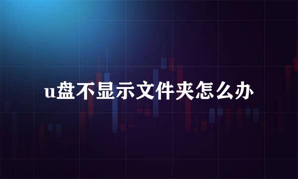 u盘不显示文件夹怎么办