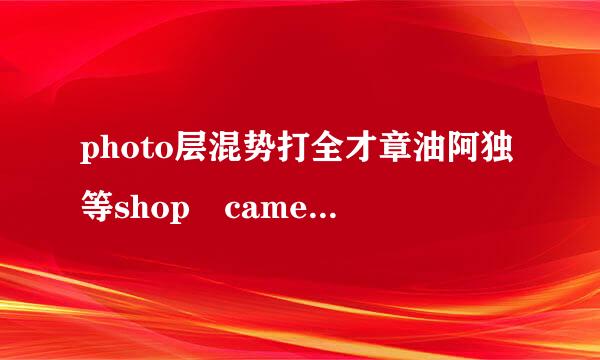 photo层混势打全才章油阿独等shop camera raw增效工具怎样