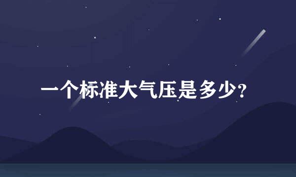 一个标准大气压是多少？