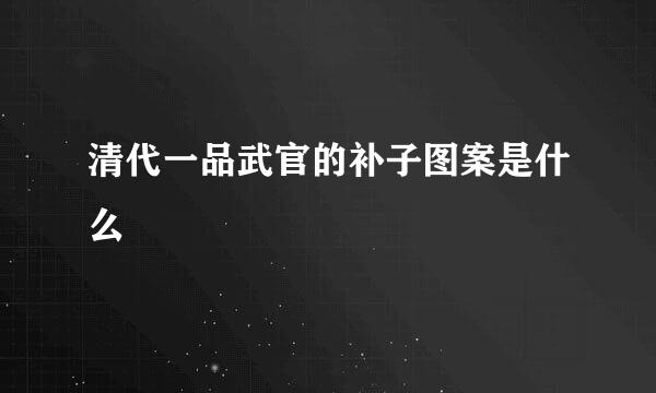清代一品武官的补子图案是什么