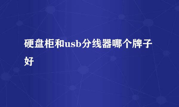 硬盘柜和usb分线器哪个牌子好