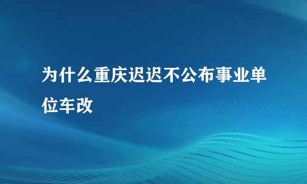 为什么重庆迟迟不公布事业单位车改
