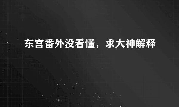 东宫番外没看懂，求大神解释