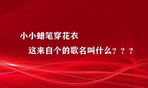 小小蜡笔穿花衣       这来自个的歌名叫什么？？？