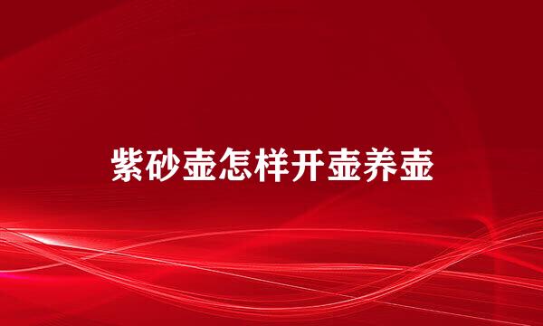 紫砂壶怎样开壶养壶