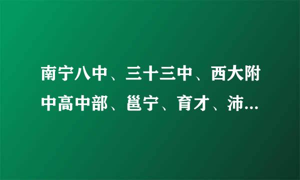 南宁八中、三十三中、西大附中高中部、邕宁、育才、沛鸿怎么样