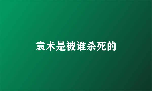 袁术是被谁杀死的